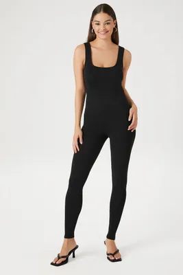 Women's Sweater-Knit Sleeveless Jumpsuit Black,