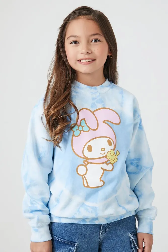 Girls Tie-Dye My Melody Pullover (Kids) in Blue, 13/14