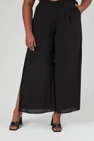 Women's Split Wide-Leg Pants Black,