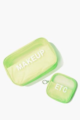 Makeup Bag & Coin Purse Set in Lime
