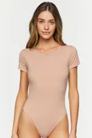 Women's Short-Sleeve Bodysuit in Almond Small