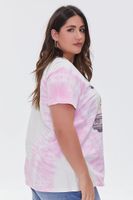 Women's Tie-Dye Graphic T-Shirt in White, 0X