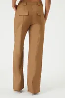 Women's High-Rise Straight-Leg Pants in Brown Small