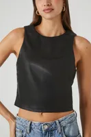 Women's Sleeveless Zip-Back Top in Black, XS