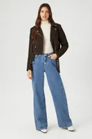 Women's Faux Leather Belted Moto Jacket