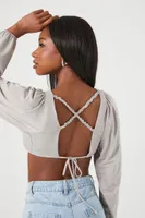 Women's Crisscross Plunging Crop Top