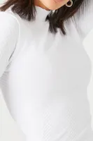 Women's Seamless Mock Neck Top in White Medium