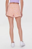 Women's Checkered Print Shorts in Cantaloupe, 30