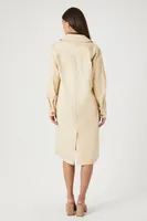 Women's Notched Twill Trench Coat in Vanilla Medium