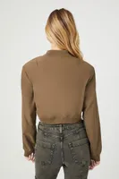 Women's Cropped Bomber Jacket Olive