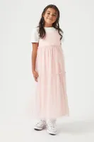 Girls Ruffle-Trim Maxi Dress (Kids) in Mauve, 11/12