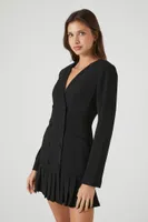 Women's Double-Breasted Blazer Mini Dress in Black Small