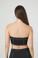 Women's Super Cropped Button-Front Tube Top