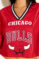 Women's Chicago Bulls Graphic Crop Top in Red Small