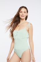 Women's Tie-Strap Cami Bodysuit in Mint Small