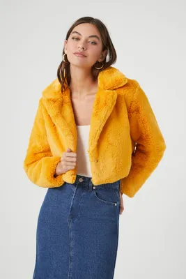 Women's Plush Cropped Coat