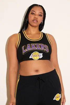 Women's Los Angeles Lakers Crop Top in Black, 0X