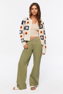 Women's High-Rise Wide-Leg Jeans in Olive, 30