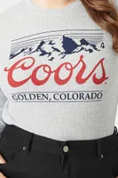 Women's Coors Graphic Cropped Top in Heather Grey, 2X