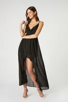 Women's Chiffon Ruffle High-Low Dress