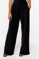 Women's Velvet Wide-Leg Pants in Black Medium