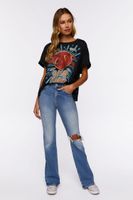 Women's Distressed ACDC Graphic T-Shirt in Black Medium