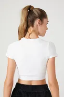 Women's Active Seamless Cropped Tee in White Medium