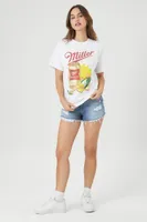 Women's Oversized Miller Graphic T-Shirt in White, Size S/M