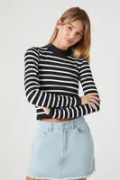 Women's Seamless Striped Crop Top