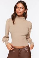 Women's Long-Sleeve Turtleneck Sweater Taupe