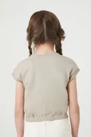 Girls Short-Sleeve Top (Kids) in Taupe, 5/6