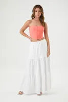 Women's Hook-and-Eye Bustier Tube Top in Peach Bud, XL