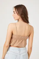 Women's Peplum Cropped Cami in Taupe, XL