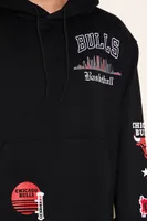 Men Chicago Bulls Embroidered Hoodie in Black Large