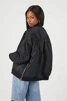 Women's Utility Bomber Jacket in Black Large