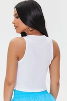 Women's Cutout Cropped Tank Top in White Medium