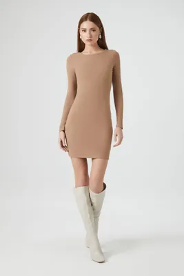 Women's Ribbed Knit Bodycon Mini Dress