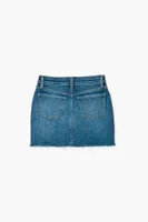 Girls Distressed Denim Skirt (Kids) in Medium Denim, 9/10