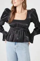 Women's Square-Neck Tiered-Sleeve Top