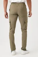 Men Skinny Drawstring Joggers in Olive Large