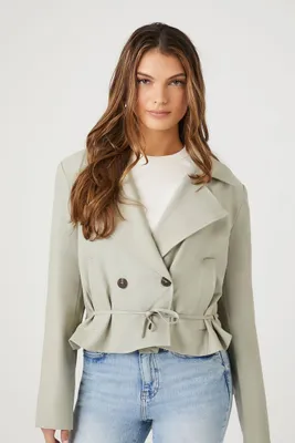 Women's Cropped Double-Breasted Jacket