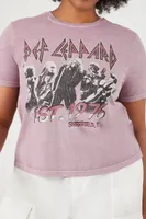 Women's Def Leppard Graphic T-Shirt Purple,