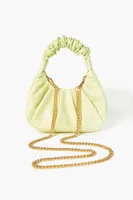 Women's Ruched Crescent Crossbody Bag in Citron