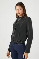 Women's Faux Leather Moto Jacket