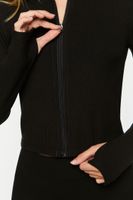 Women's Ribbed Zip-Up Top XS