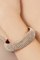 Women's Rhinestone Embellished Bracelet in Gold/Clear