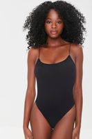 Women's Seamless Ribbed Bodysuit in Black Large