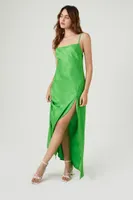 Women's Textured Print Cami Maxi Dress in Green Medium