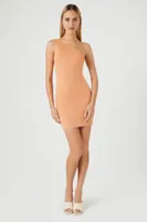 Women's Contour One-Shoulder Mini Dress in Toasted Almond, XL