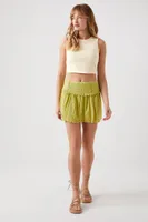 Women's Textured Cropped Tank Top in Vanilla Small